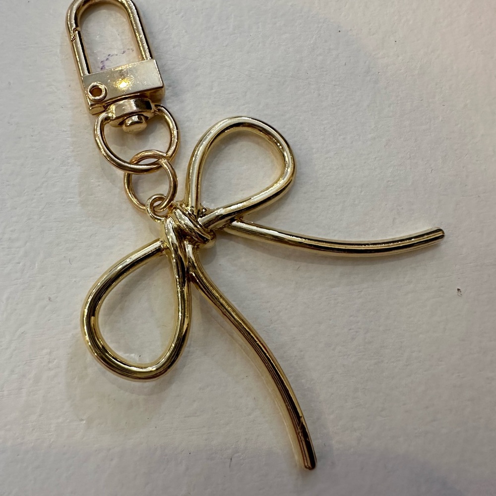 Elegant Gold Bow Bag Charm - Picture 2 of 3
